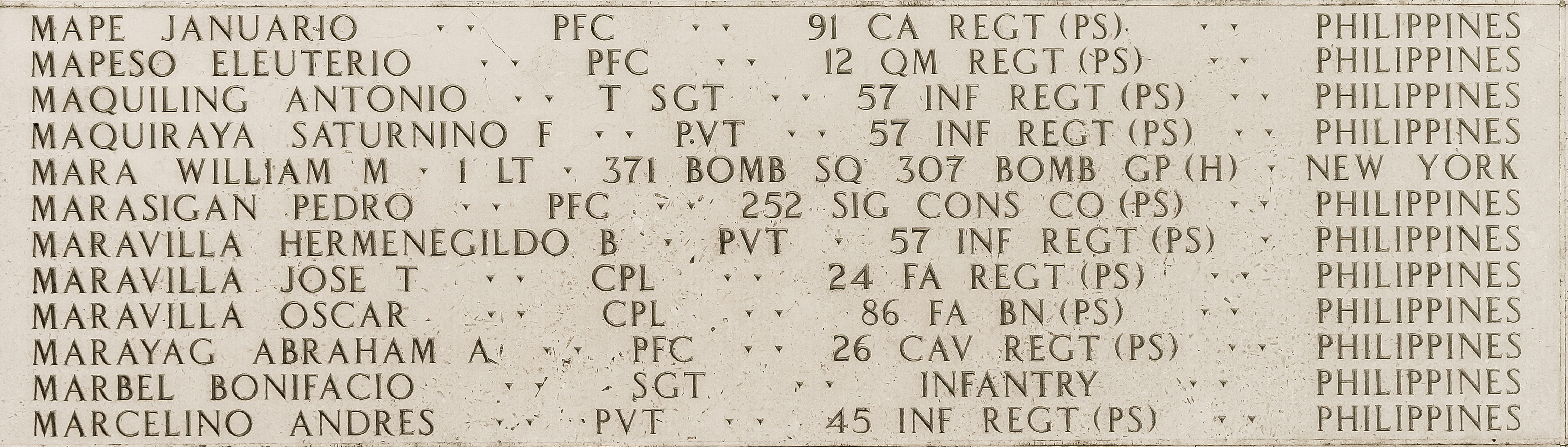 Abraham A. Marayag, Private First Class